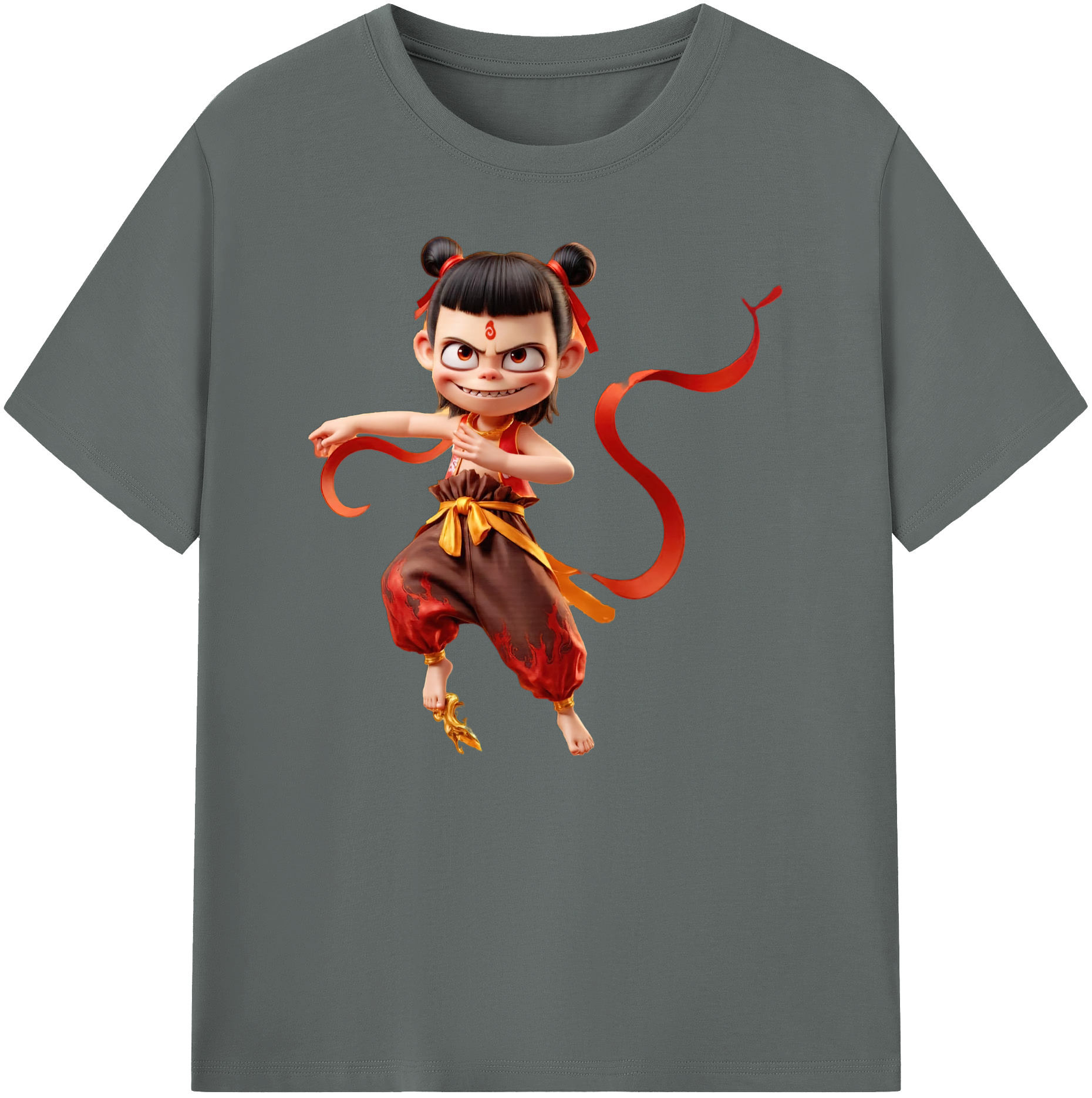 （画像用） Ne Zha 2 ナタ 魔童の大暴れ 綿100％ メンズ半袖Tシャツ｜肌触りやわらか＆通気性